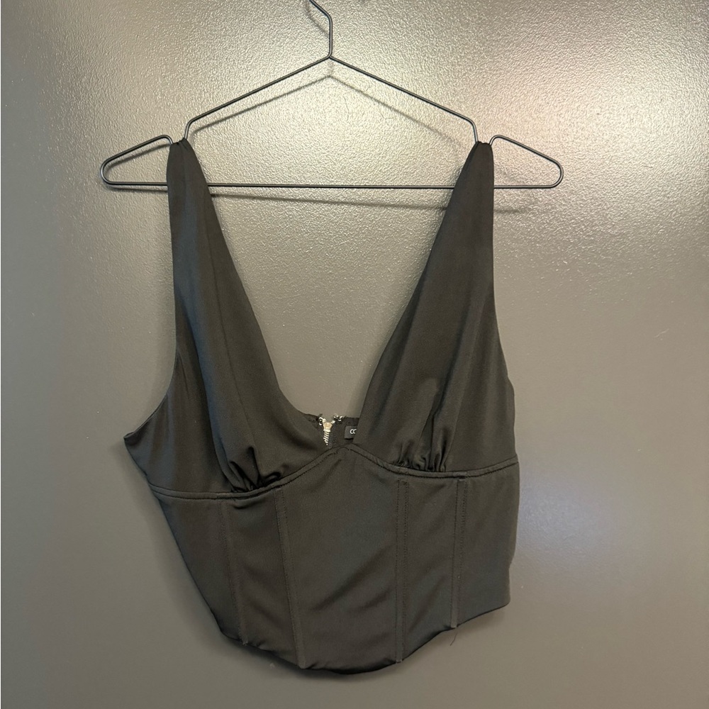 Cotton Candy LA Gray Bustier Bodysuit